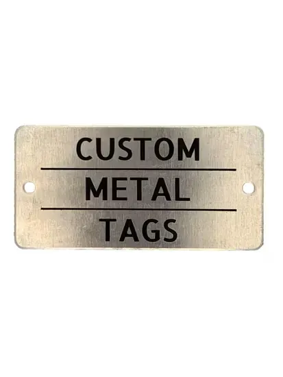 Engraved custom metal tag reference