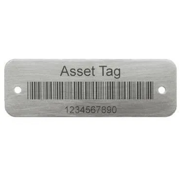 Metal barcode asset tag reference