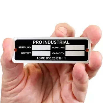 Anodized aluminum samples with serial marking