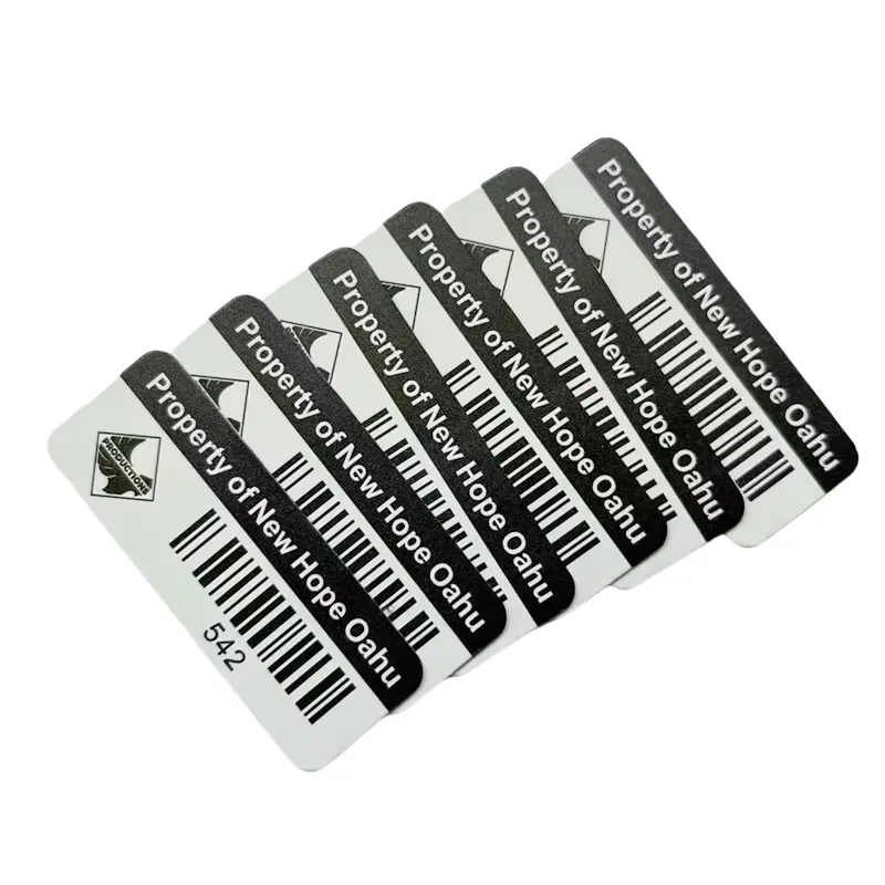 Anodized aluminum samples with barcode