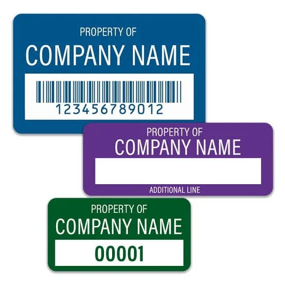 Colored property identification tag examples
