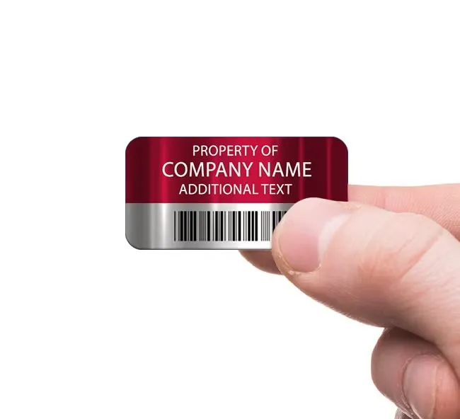 Anodized aluminum samples with barcode
