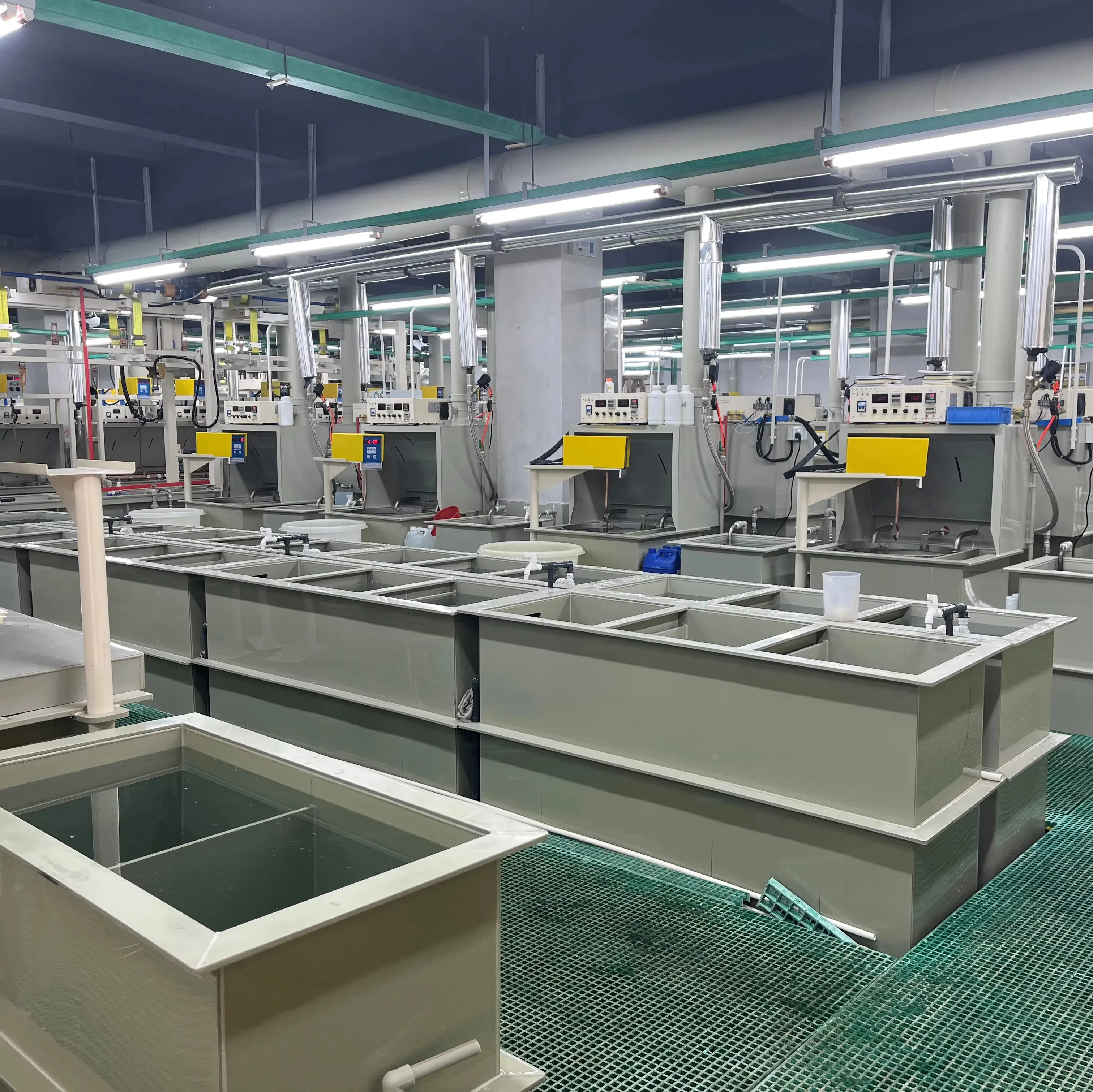Electroplating line at the IronMarks metal-tag factory