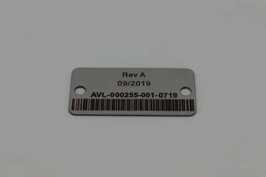 Custom asset tag shape and marking reference