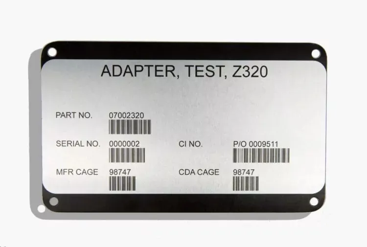 Equipment identification plate reference