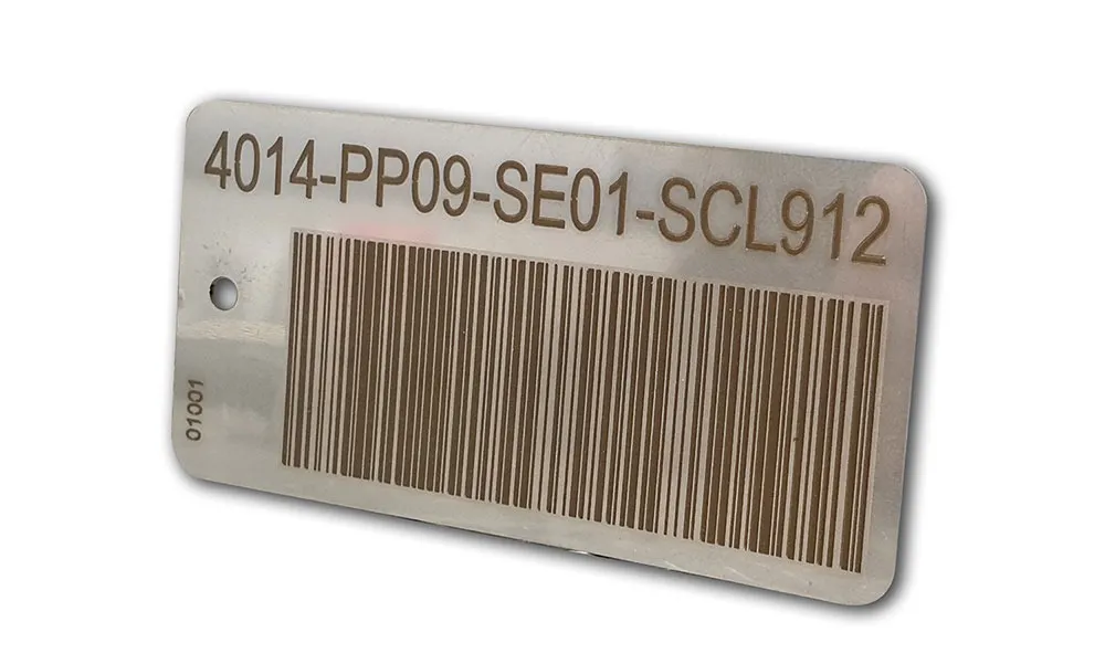 Stainless steel barcode plate