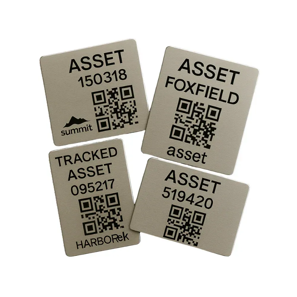 Serialized stainless steel QR code tags