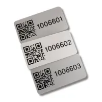 Metal QR and barcode tag examples